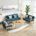 Modern Minimalist Fabric ThreePerson Office Chair for Rent in Small Living Room With Teak Sofa and Coffee Table Modern Minimalist Fabric ThreePerson Office Chair for Rent in Small Living Room With Teak Sofa and Coffee Table