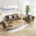 Modern Minimalist Fabric ThreePerson Office Chair for Rent in Small Living Room With Teak Sofa and Coffee Table Modern Minimalist Fabric ThreePerson Office Chair for Rent in Small Living Room With Teak Sofa and Coffee Table