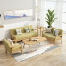 Modern Minimalist Fabric ThreePerson Office Chair for Rent in Small Living Room With Teak Sofa and Coffee Table Modern Minimalist Fabric ThreePerson Office Chair for Rent in Small Living Room With Teak Sofa and Coffee Table