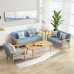 Modern Minimalist Fabric ThreePerson Office Chair for Rent in Small Living Room With Teak Sofa and Coffee Table Modern Minimalist Fabric ThreePerson Office Chair for Rent in Small Living Room With Teak Sofa and Coffee Table