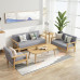 Modern Minimalist Fabric ThreePerson Office Chair for Rent in Small Living Room With Teak Sofa and Coffee Table Modern Minimalist Fabric ThreePerson Office Chair for Rent in Small Living Room With Teak Sofa and Coffee Table