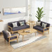 Modern Minimalist Fabric ThreePerson Office Chair for Rent in Small Living Room With Teak Sofa and Coffee Table Modern Minimalist Fabric ThreePerson Office Chair for Rent in Small Living Room With Teak Sofa and Coffee Table