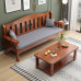 Solid Wood Sofa Set Winter Summer Two Use Small Living Room Three Person Sofa