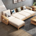 Nordic Solid Wood Sofa Bed Combination Modern Minimalist Small Apartment Corner Royal Fabric Sofa Living Room Wood Furniture Nordic Solid Wood Sofa Bed Combination Modern Minimalist Small Apartment Corner Royal Fabric Sofa Living Room Wood Furniture