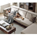 Solid Wood Black Walnut Chinese Style Large Sectional Sofa