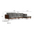 Solid Wood Black Walnut Chinese Style Large Sectional Sofa