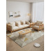 Nordic Solid Fabric Sofa 3 Seater Set Japanese Simple Beige Cream Style Furniture Nordic Solid Fabric Sofa 3 Seater Set Japanese Simple Beige Cream Style Furniture