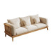 Nordic Solid Fabric Sofa 3 Seater Set Japanese Simple Beige Cream Style Furniture Nordic Solid Fabric Sofa 3 Seater Set Japanese Simple Beige Cream Style Furniture