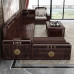 Zijin Tan Wood All Solid Wood Sofa Winter Summer Dualuse Luxury New Chinese Style Living Room Royal Corner Sofa Set Furniture