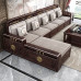 Zijin Tan Wood All Solid Wood Sofa Winter Summer Dualuse Luxury New Chinese Style Living Room Royal Corner Sofa Set Furniture