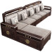 Zijin Tan Wood All Solid Wood Sofa Winter Summer Dualuse Luxury New Chinese Style Living Room Royal Corner Sofa Set Furniture