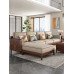 Modern Chinese Solid Wood Fabric Sofa Modern Chinese Solid Wood Fabric Sofa