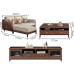 Modern Chinese Solid Wood Fabric Sofa Modern Chinese Solid Wood Fabric Sofa