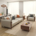 Contemporary ThreeSeater FabricCottonLinen Upholstered Sofa for Small Living Rooms Contemporary ThreeSeater FabricCottonLinen Upholstered Sofa for Small Living Rooms