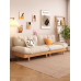 Modern Japanese Style Creamy Leather Three Seater Sofa Modern Japanese Style Creamy Leather Three Seater Sofa