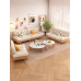 Modern Japanese Style Creamy Leather Three Seater Sofa Modern Japanese Style Creamy Leather Three Seater Sofa