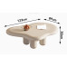 Modern Japanese Style Creamy Leather Three Seater Sofa Modern Japanese Style Creamy Leather Three Seater Sofa