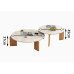 Modern Japanese Style Creamy Leather Three Seater Sofa Modern Japanese Style Creamy Leather Three Seater Sofa