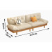 Modern Japanese Style Creamy Leather Three Seater Sofa Modern Japanese Style Creamy Leather Three Seater Sofa
