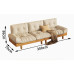 Modern Japanese Style Creamy Leather Three Seater Sofa Modern Japanese Style Creamy Leather Three Seater Sofa