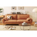 Japanese style fabric sofa solid wood cream color Nordic white wax wood sofa cotton and linen fabric
