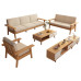 Scandinavian Minimalist Modern Living Room Fabric Sofa Set Dual Season Small Home Wood Color Furniture Scandinavian Minimalist Modern Living Room Fabric Sofa Set Dual Season Small Home Wood Color Furniture