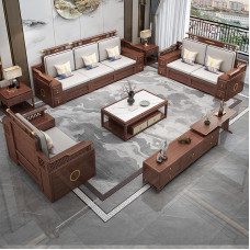 Modern Chinese Solid Wooden Sofa Set