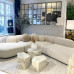 Scandinavian Luxury Corner Sofa Beauty Salon Velvet Curved Hotel Matching Lamb Velvet Sofa