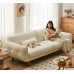 Snowell Sofa Solid Wood Modern Living Room Straight Cream North European Washable Fabric Sofa