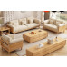 Nordic Solid Wood Sofa Set White Cream Day Style Fabric Sofa Small Living Room Nordic Solid Wood Sofa Set White Cream Day Style Fabric Sofa Small Living Room
