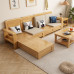 Modern Nordic Solid Wood Sofa Set for Small Living Room Chinese Storage Sofa for Winter Summer