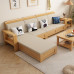 Modern Nordic Solid Wood Sofa Set for Small Living Room Chinese Storage Sofa for Winter Summer