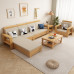 Modern Nordic Solid Wood Sofa Set for Small Living Room Chinese Storage Sofa for Winter Summer