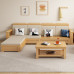 Modern Nordic Solid Wood Sofa Set for Small Living Room Chinese Storage Sofa for Winter Summer