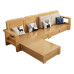 Modern Nordic Solid Wood Sofa Set for Small Living Room Chinese Storage Sofa for Winter Summer