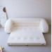 Two Fold Reversible Tech Velvet Cream Sofa Bed for Small Apartments Two Fold Reversible Tech Velvet Cream Sofa Bed for Small Apartments