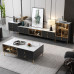 Modern Minimalist black TV cabinet for small home living room luxury Italian style combination