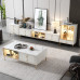 Modern Minimalist black TV cabinet for small home living room luxury Italian style combination