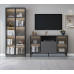 Modern Minimalist Living Room TV Cabinet Bookcase Combination