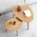Nordic Japanese Real Wood Small Tea Table Elliptical Sofa Side Table Home Living Room Side Table