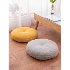Cotton Linen Round Pouf Seat Cushion Nordic Living Room Tatami Window Pads Removable Washable