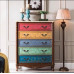 American Solid Wood Painted Multifunction Storage Cabinets Bedroom Five Drawers Living Room Large Three Drawers American Solid Wood Painted Multifunction Storage Cabinets Bedroom Five Drawers Living Room Large Three Drawers