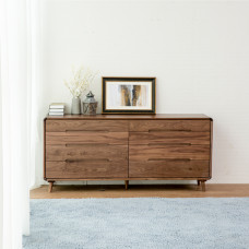 Nordic Solid Wood Wardrobe Chest Black Walnut Living Room Drawer Combination Bedroom Storage