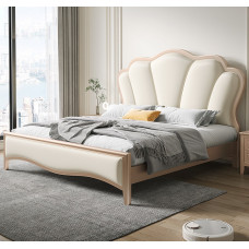 Modern White American Style Double Bed Master Bedroom European Soft Leather Bed Modern White American Style Double Bed Master Bedroom European Soft Leather Bed
