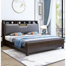 Zijin Sandalwood Double Bed 1 8m Modern Minimalist Luxury Soft Storage Bed Zijin Sandalwood Double Bed 1 8m Modern Minimalist Luxury Soft Storage Bed