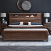 Walnut Double Bed 180cm Modern Minimalist 150cm Chinese High Storage Bedroom Scandinavian King Bed Walnut Double Bed 180cm Modern Minimalist 150cm Chinese High Storage Bedroom Scandinavian King Bed