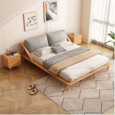 Nordic Solid Wood Bed Modern Simple Japanese Style Original Wood Tatami Bed Double Bed Low Bed Small Apartment Wedding Bed Nordic Solid Wood Bed Modern Simple Japanese Style Original Wood Tatami Bed Double Bed Low Bed Small Apartment Wedding Bed