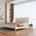 Nordic Cream White Solid Wood Bed Modern Minimalist Double Storage High Box Soft Bed Package Nordic Cream White Solid Wood Bed Modern Minimalist Double Storage High Box Soft Bed Package
