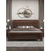 Walnut Modern Chinese Double Bed Storage Thick Solid Wood Bed Walnut Modern Chinese Double Bed Storage Thick Solid Wood Bed