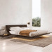 Italian Minimalist Designer Arc HighEnd Solid Wood Floating Bed Villa Platform Bed